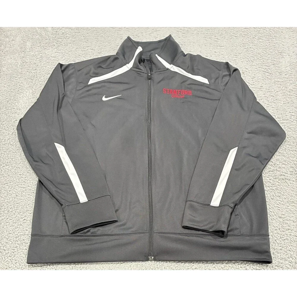 Stanford Cardinal Jacket Mens XL Gray NCAA College Nike Full Zip Track